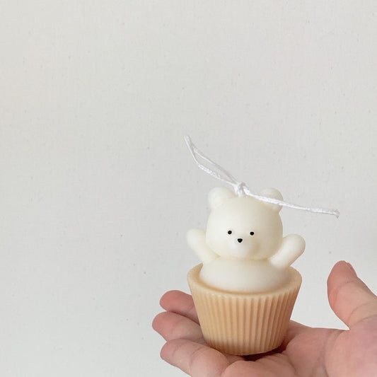 Paper Cup Bear Cake Candle