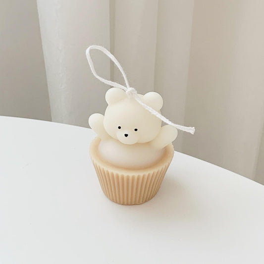 Paper Cup Bear Cake Candle